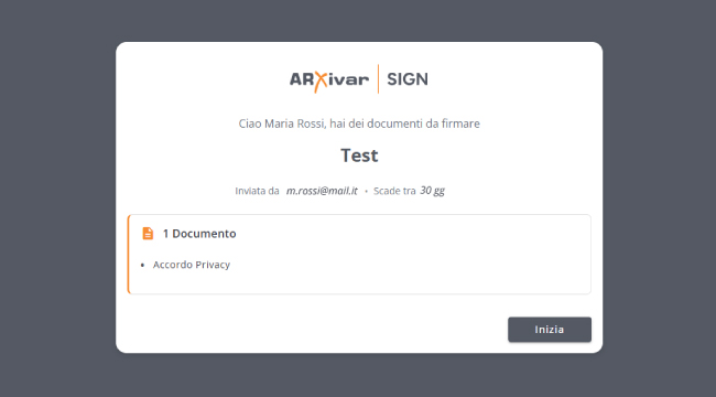 ARXivar Sign - Firma - Avvio sessione